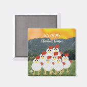 Funny Chicken Dance Magnet (Vorderseite/Rückseite)