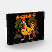 Funny Chicken Design - F-Caw-F Cartoon Animal Humo Fotoblock (Links)