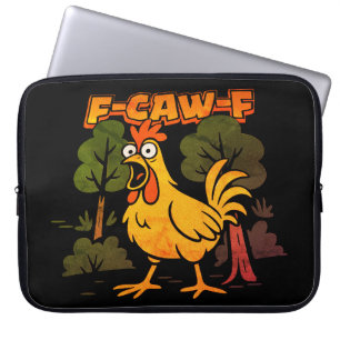 Funny Chicken Design - F-Caw-F Cartoon Animal Humo Laptopschutzhülle