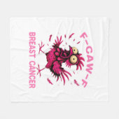Funny Chicken F-Caw-F Breast Cancer Awareness Vint Fleecedecke (Vorderseite (Horizontal))