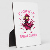 Funny Chicken F-Caw-F Breast Cancer Awareness Vint Fotoplatte (Seite)