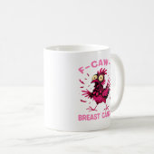 Funny Chicken F-Caw-F Breast Cancer Awareness Vint Kaffeetasse (VorderseiteRechts)