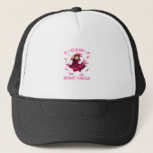 Funny Chicken F-Caw-F Breast Cancer Awareness Vint Truckerkappe (Vorderseite)