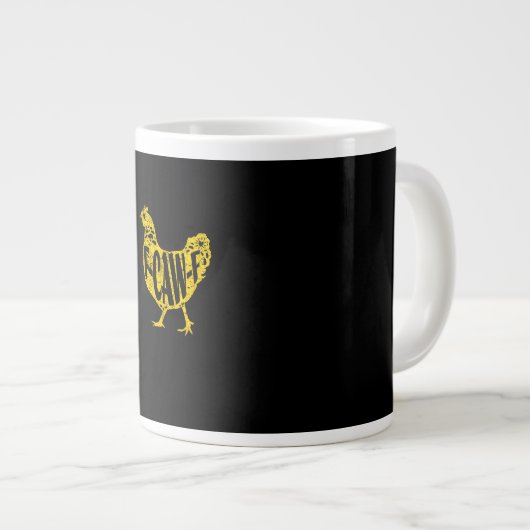 Funny Chicken F-Caw-F Hen Poultry Rooster Coop Jumbo-Tasse (Vorderseite Rechts)