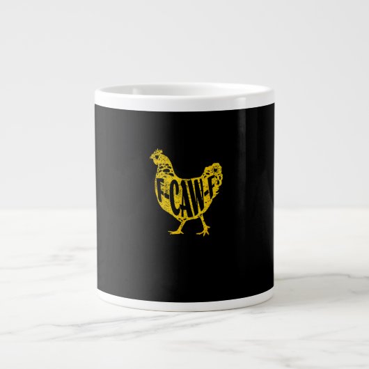 Funny Chicken F-Caw-F Hen Poultry Rooster Coop Jumbo-Tasse (Vorderseite)