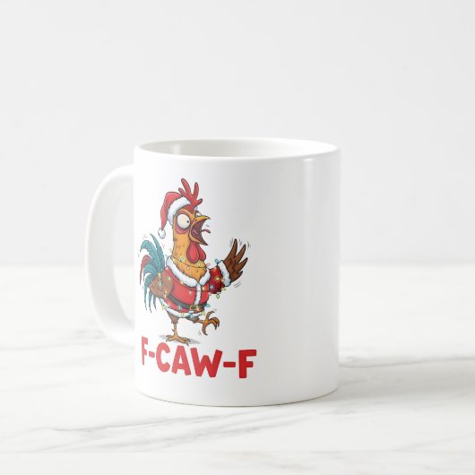 Funny Chicken F-Caw-F Mug Kaffeetasse (Vorderseite Links)