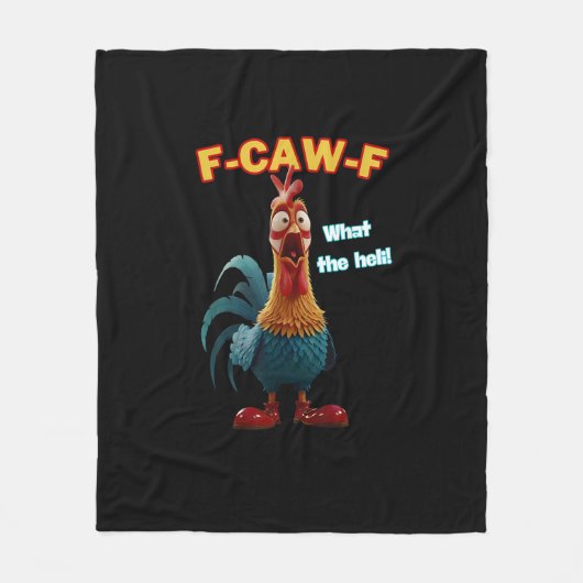 Funny Chicken F-Caw-F Poultry Humor Tee Fleecedecke (Vorderseite)