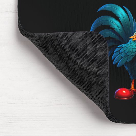 Funny Chicken F-caw-f What The Heli Rooster Humor Mousepad (Ecke)