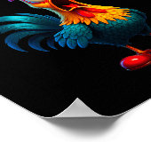 Funny Chicken F-caw-f What The Heli Rooster Humor  Poster (Ecke)