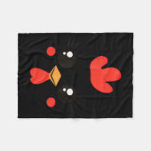 Funny Chicken Face Halloween Fleecedecke (Vorderseite (Horizontal))