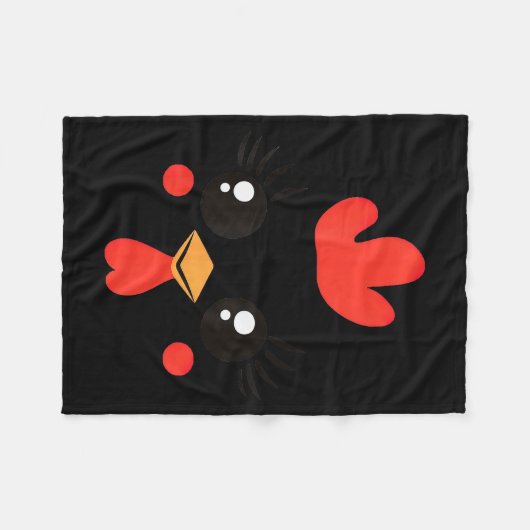 Funny Chicken Face Halloween  Fleecedecke (Vorderseite (Horizontal))