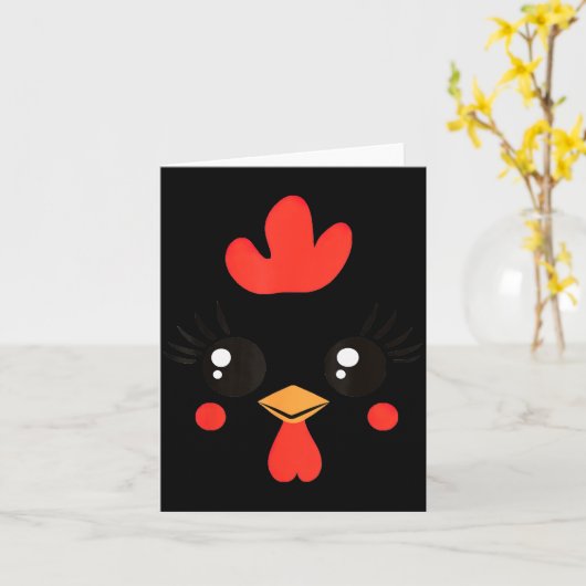 Funny Chicken Face Halloween Karte (Gelbe Blume)