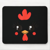 Funny Chicken Face Halloween Mousepad (Vorne)