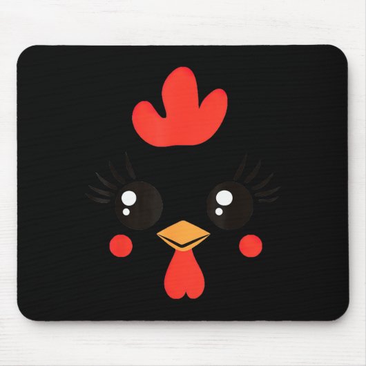 Funny Chicken Face Halloween Mousepad (Vorne)