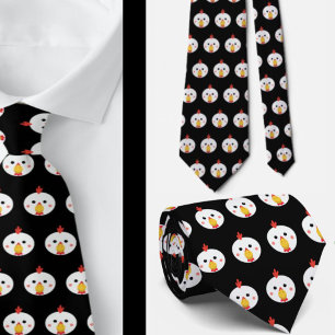 Funny Chicken Faces Gag Geschenk Neck Tie Necktie Krawatte