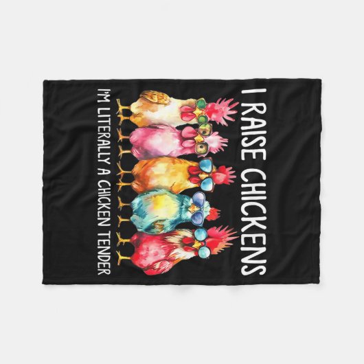 Funny Chicken Farmer Gift – I Raise Chickens Humor Fleecedecke (Vorderseite (Horizontal))