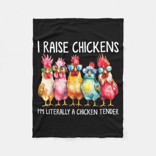 Funny Chicken Farmer Gift – I Raise Chickens Humor Fleecedecke (Vorderseite)