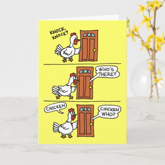 Funny Chicken Feel Better Balg Joke Karte (Gelbe Blume)