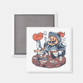 Funny Chicken Food Puff Magnet (Vorderseite/Rückseite)