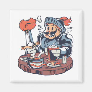 Funny Chicken Food Puff Magnet