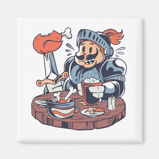 Funny Chicken Food Puff Magnet (Vorne)