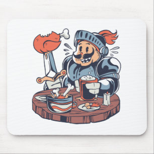 Funny Chicken Food Puff Mousepad