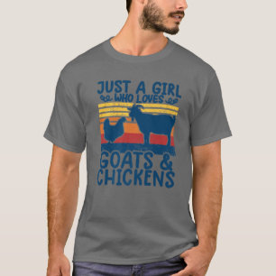 Funny Chicken For Girls Goat Girl T-Shirt