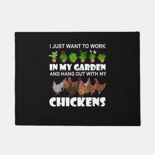Funny Chicken for Men - Gartenarbeit für Hühnerfis Fußmatte