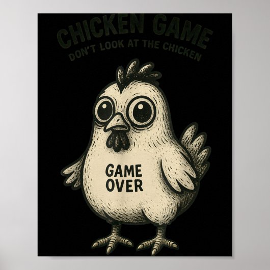 Funny Chicken Game Graphic Tee Men Women Teens Boy Poster (Vorne)