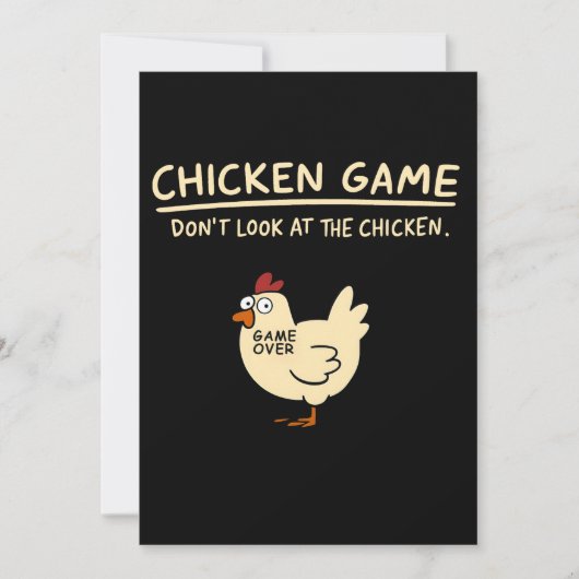 Funny Chicken Game T-Shirt | Schauen Sie sich das Einladung (Vorderseite)