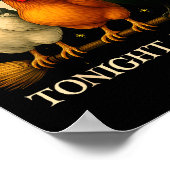 Funny Chicken Halloween Costume Tonight We Fly Sok Poster (Ecke)