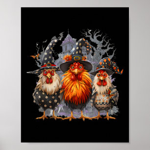 Funny Chicken Halloween Kostüm Spooky Season Chic Poster