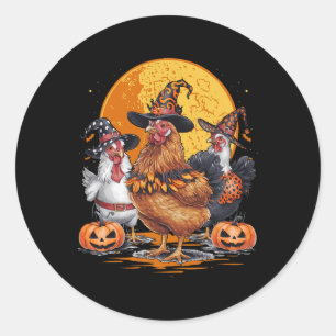 Funny Chicken Halloween Kostüm Spooky Season Chic Runder Aufkleber