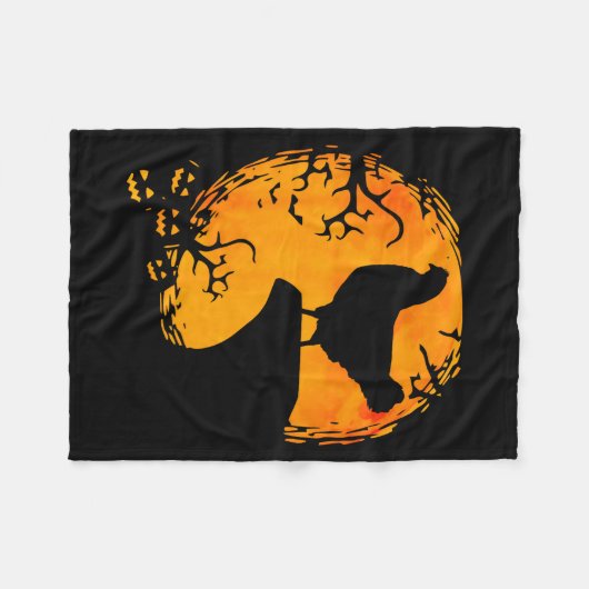 Funny Chicken Halloween Moon Silhouette Soky Chick Fleecedecke (Vorderseite (Horizontal))