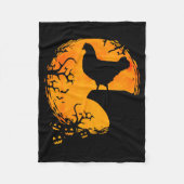 Funny Chicken Halloween Moon Silhouette Soky Chick Fleecedecke (Vorderseite)