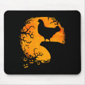 Funny Chicken Halloween Moon Silhouette Soky Chick Mousepad (Vorne)