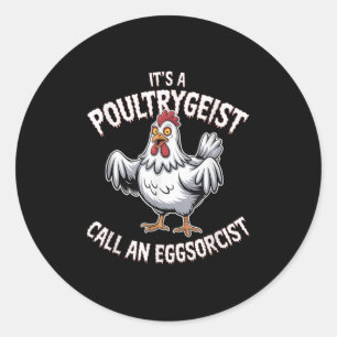 Funny Chicken Halloween Shirt Ultrygeist Call Eggs Runder Aufkleber