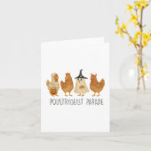 Funny Chicken Halloween, Spooky Chicken Poultrygei Karte (Gelbe Blume)