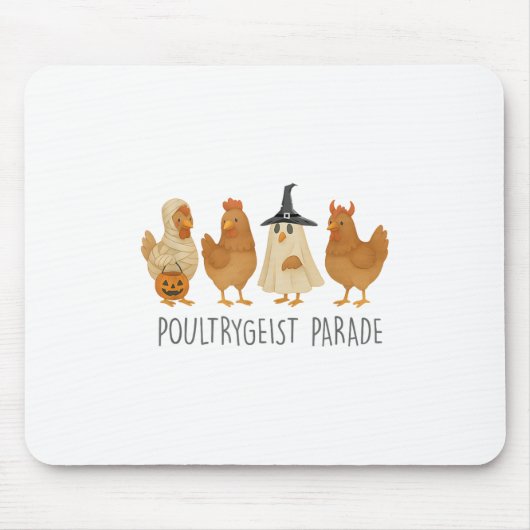 Funny Chicken Halloween, Spooky Chicken Poultrygei Mousepad (Vorne)