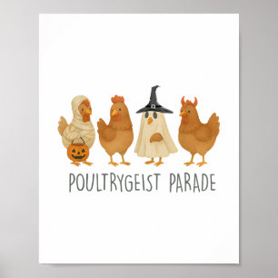 Funny Chicken Halloween, Spooky Chicken Poultrygei Poster