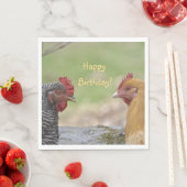Funny Chicken Happy Birthday Serviette (Beispiel)