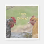 Funny Chicken Happy Birthday Serviette (Vorderseite)