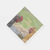 Funny Chicken Happy Birthday Serviette (Ecke)