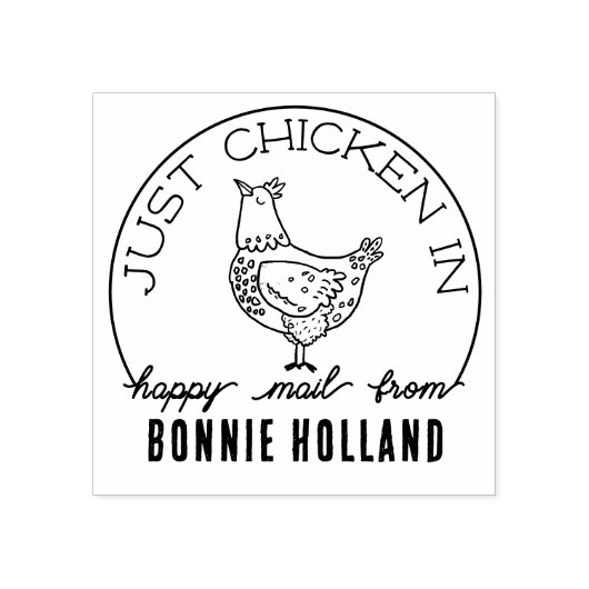Funny Chicken Happy Mail Name Briefmarke Gummistempel (Prägung)