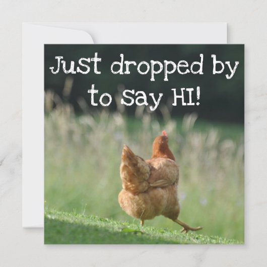Funny Chicken Hello Quotes sagen Hi Niedlich Farm Karte (Vorderseite)