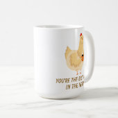 Funny Chicken Hen Mama Spaß alberner Gruß Kaffeetasse (VorderseiteRechts)