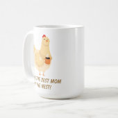Funny Chicken Hen Mama Spaß alberner Gruß Kaffeetasse (Vorderseite Links)