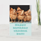 Funny Chicken Hintern Geburtstag Karte (Vorderseite)