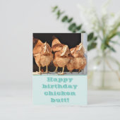 Funny Chicken Hintern Geburtstag Postkarte (Stehend Vorderseite)