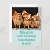 Funny Chicken Hintern Geburtstag Postkarte (Vorne/Hinten)
